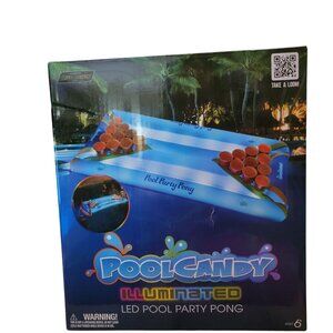PoolCandy Illuminated LED Pool Party Pong – Light-Up Inflatable Game Float – NEW